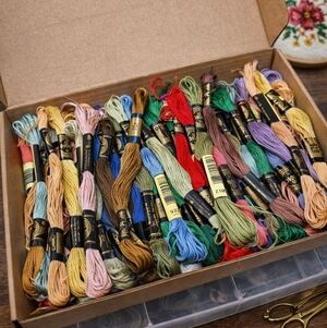 DMC Embroidery Floss Lot – 67 Skeins – Cotton Thread  Cross Stitch Bundle